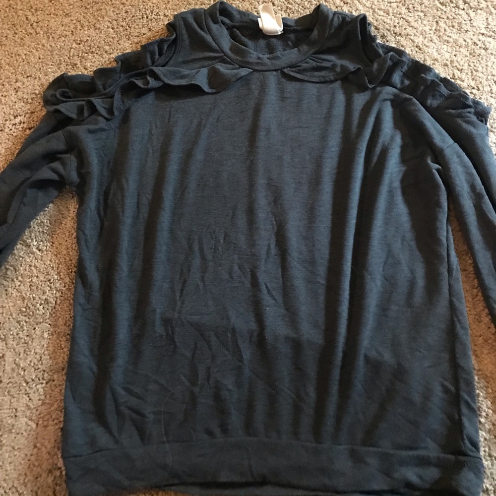 Cold shoulder ruffle top